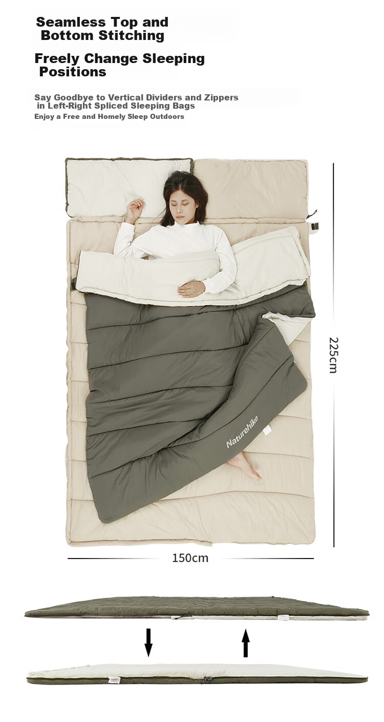 Naturehike Outdoor Sleeping Bag Four Seasons Universal Adult Camping Winter Thickened Cold-Resistant Portable Single/Double Quilt 8