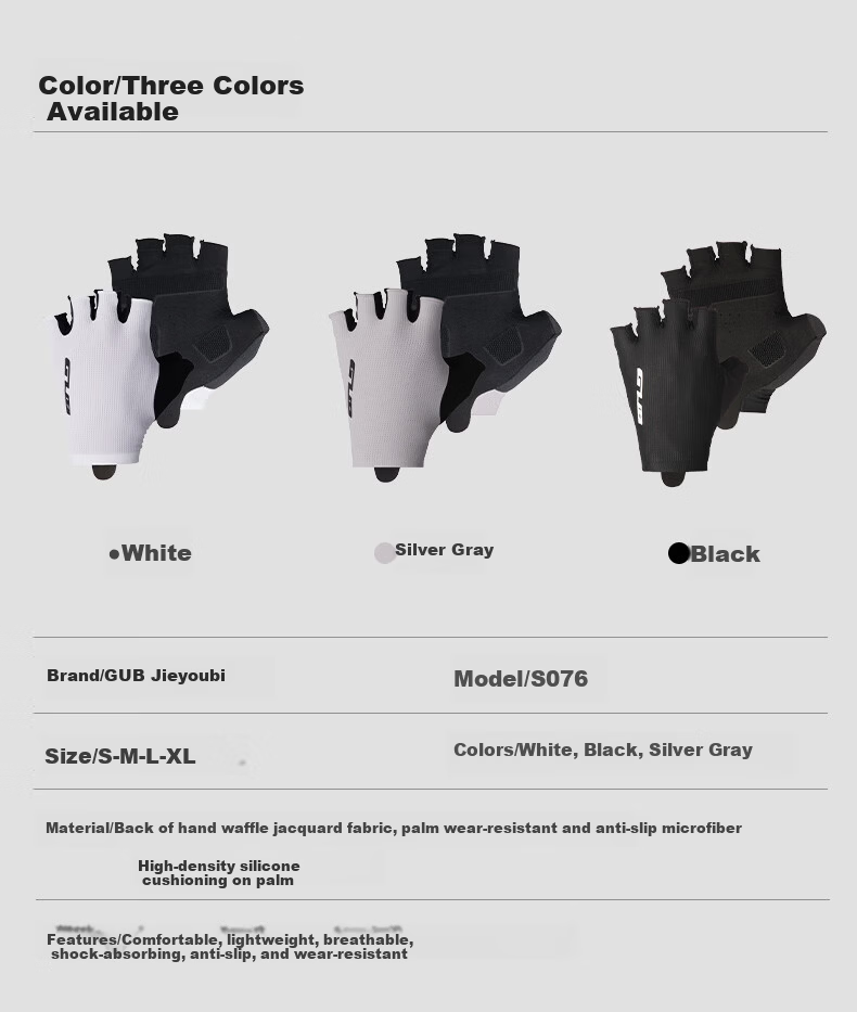 GUB Cycling Gloves Half Finger Breathable Shock Absorption Road Mountain Bike Foldable Equipment Unisex 7
