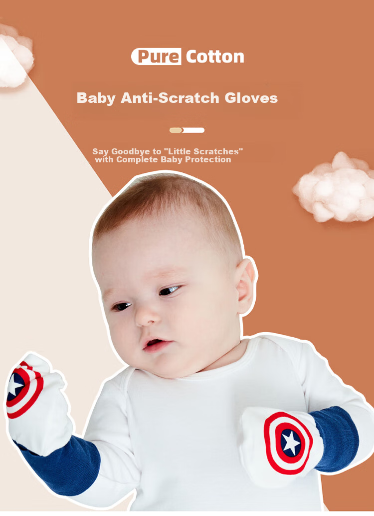 LAXIALIYA Newborn Baby Gloves Anti-Scratch Mittens Pure Cotton for Infant Boys Spring Autumn Winter 1