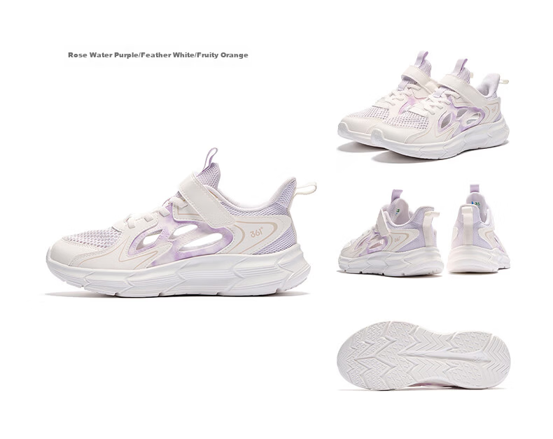 361° Kids Sports Shoes Summer 26 Boys Girls Lightweight Breathable School Running Shoes White Size 39 27