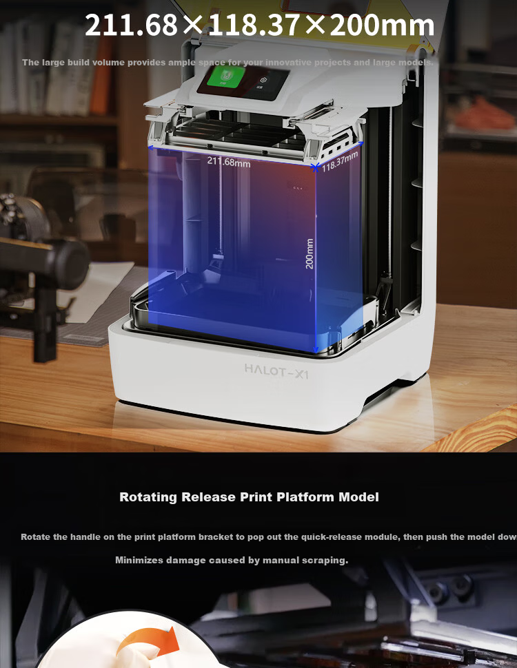 Creality 3D HALOT-X1 Combo Complete Set 10-inch 16K High-Precision Resin 3D Printer for Home, Students, Figurine Modeling, Kids Gift 5