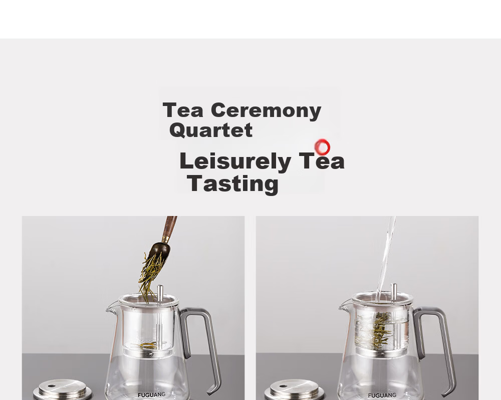 Fuguang Glass Tea Pot with Tea Infuser, Large Capacity Tea Brewing Cup 24