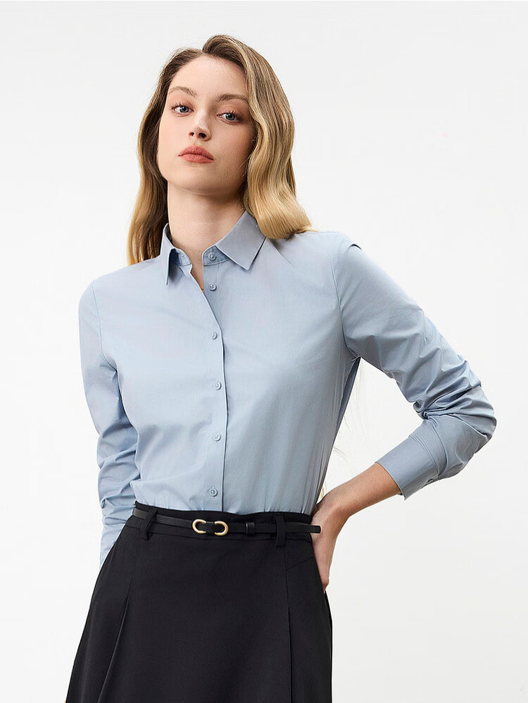 G2000 Women's 2026 Spring Summer Wrinkle-Resistant Non-Iron Long Sleeve Shirt with Bow Tie, Mall Edition 26