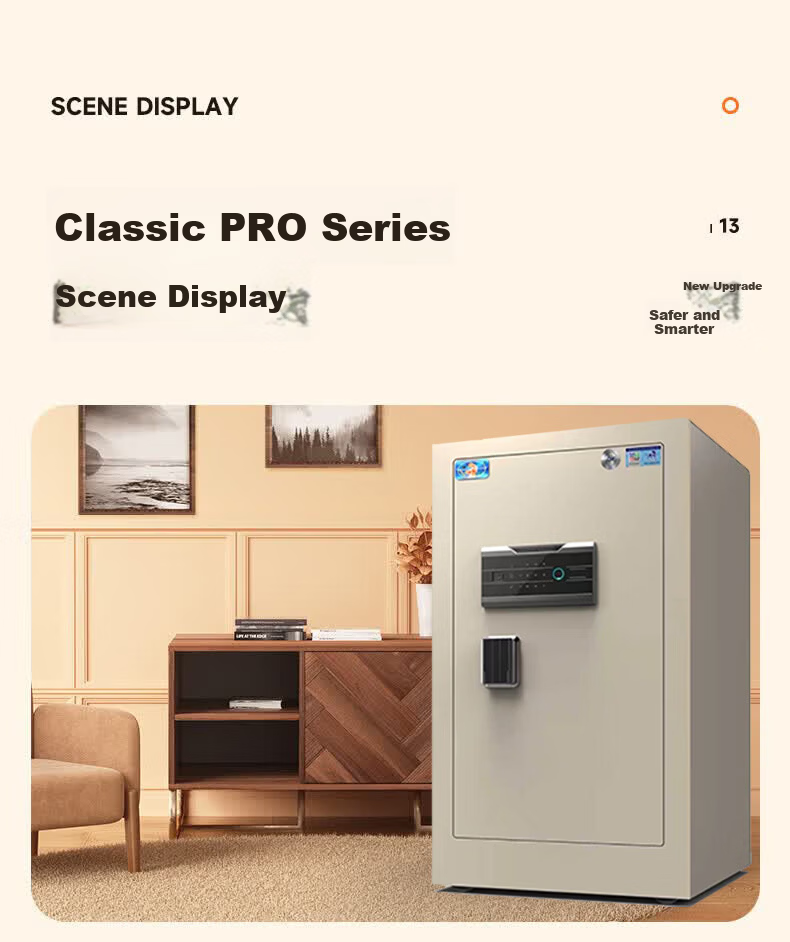 Tiger Brand Home Safe CSP National Standard Certified Fingerprint Password Safe Office Anti-Theft Anti-Move Bedside Cabinet Small All-Steel Integrated 3C Financial Storage 60cm Black 23