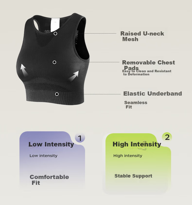 LI-NING Women's Sports Bra Running Vest Shockproof Push-Up Anti-Sagging Yoga Fitness High-Intensity Quick-Dry Lightweight 2