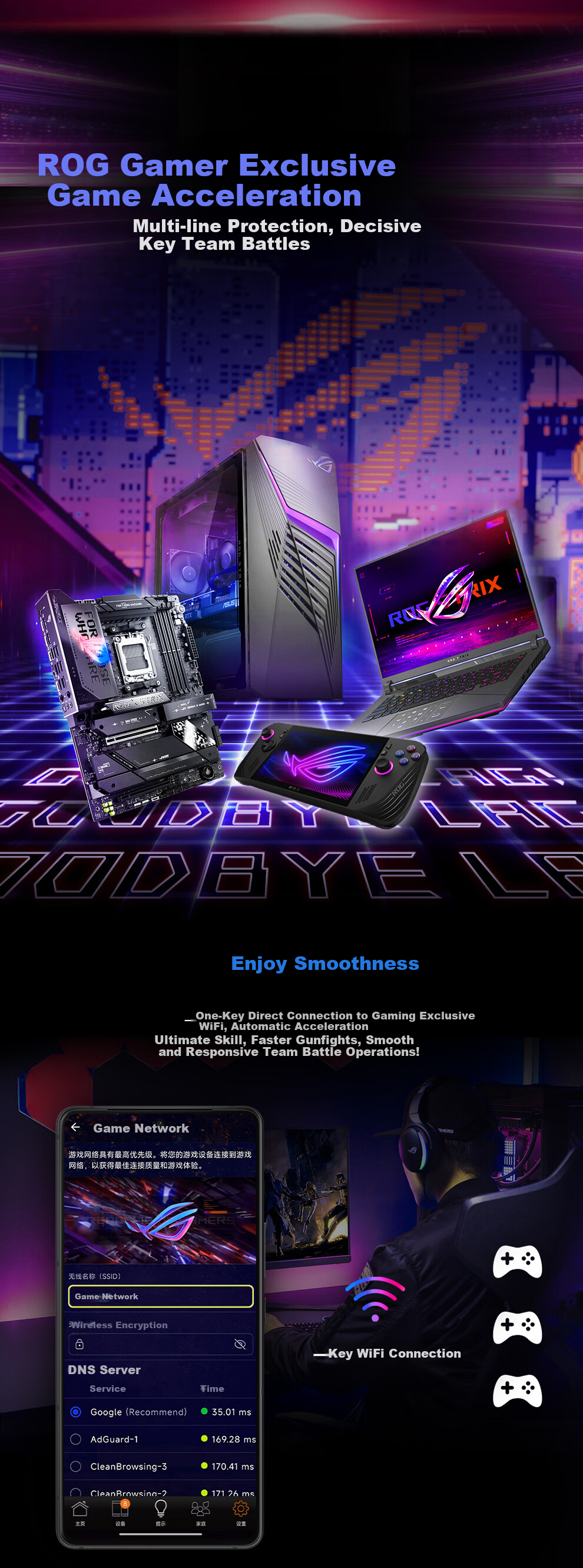 ROG [Renewal Subsidy] ROG Magic Box WiFi 7 Gaming Wireless Router (9 2.5G Ports, MTK AI Chip, 2GB DDR4 Memory) Aimesh Flexible Mesh Router 9