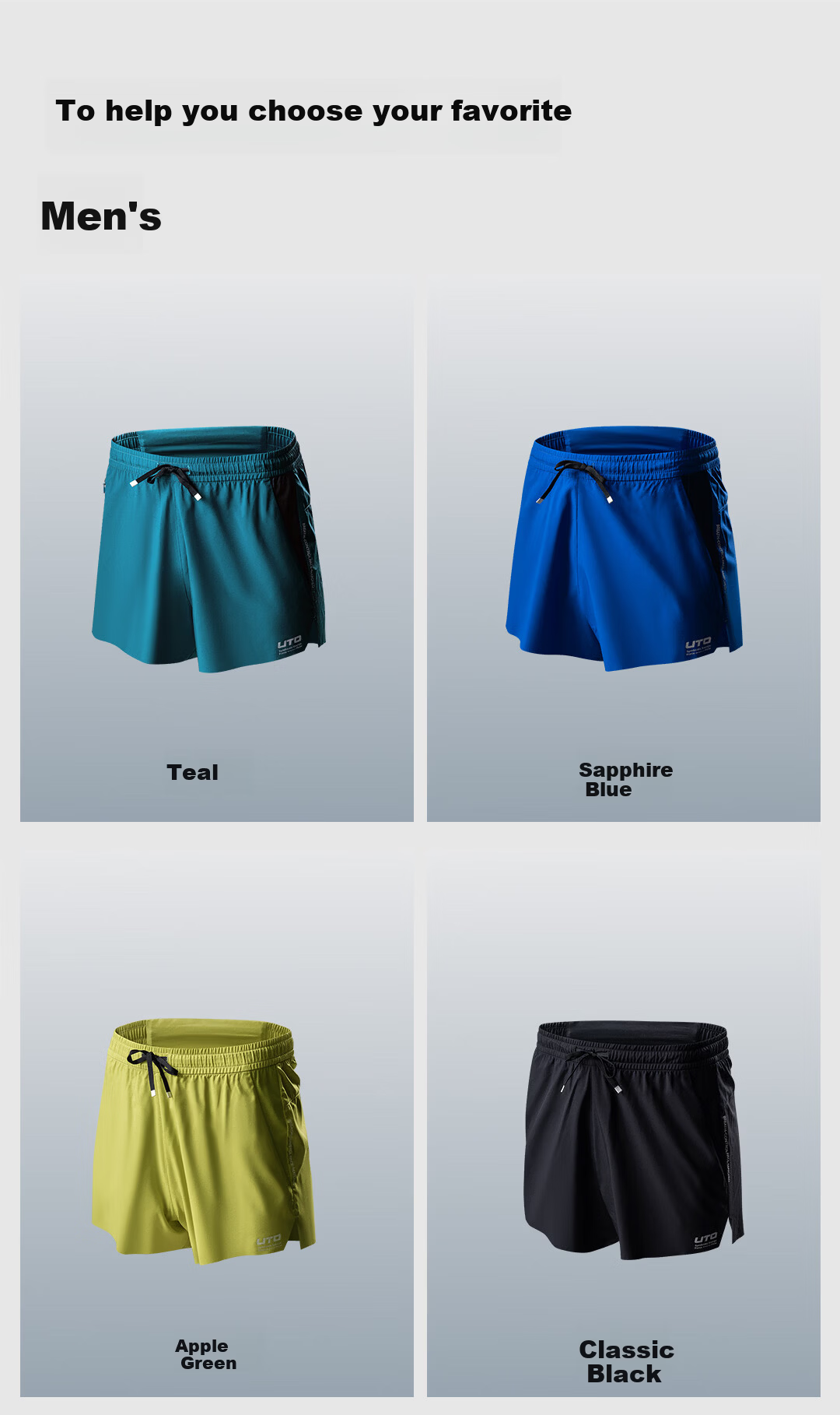 UTO Pro Hydrogen Lightweight Sports Shorts Unisex Professional Marathon Running Classic Black (Men's) L 11