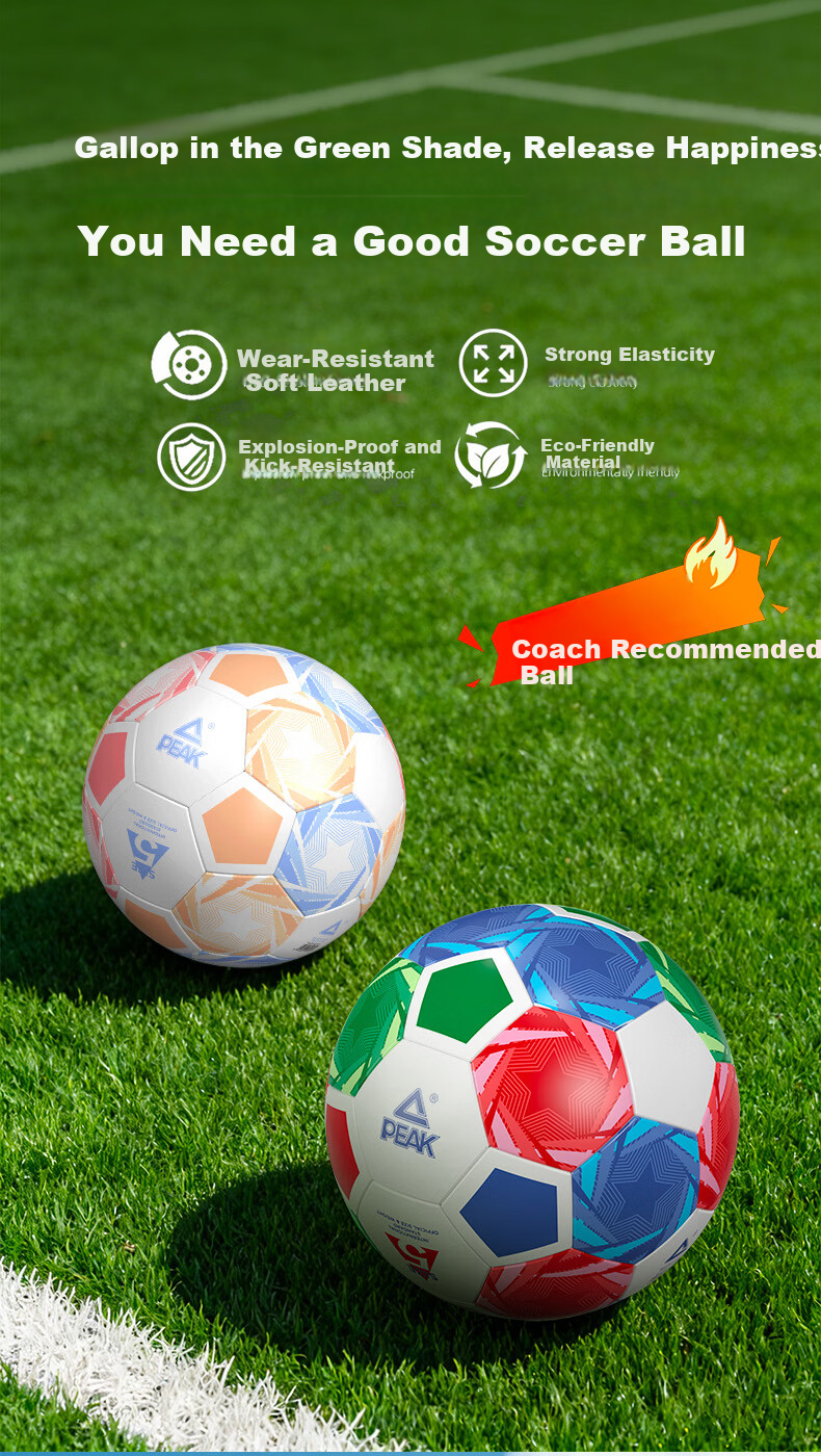 Peak Soccer Ball Size 4 for Children and Adults, Standard World Cup Match Training Ball for Youth, Primary School, and Preschool 1