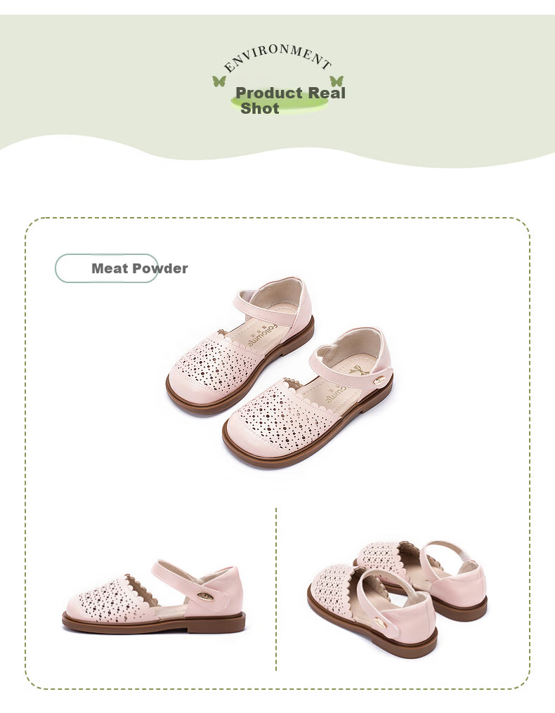 Fulomi Girls' Summer Hollow Breathable Closed-Toe Soft Sole Sandals Off-White Size 30 10