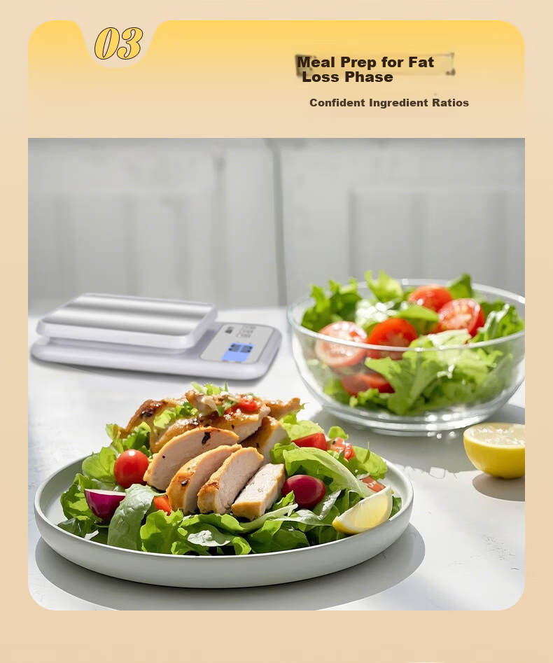 Xiangshan Electronic Kitchen Scale 0.1g Precision Baking Scale Stainless Steel Large Platform 6kg Rechargeable 7