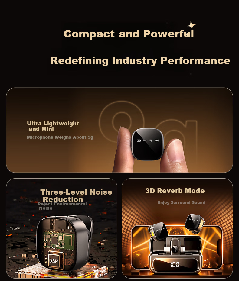 Zhiguozhe Wireless Lavalier Microphone Kit with Triple Noise Reduction and Four Modes for Live Streaming, Voice Recording, and Short Video, Dual Device Connection 9