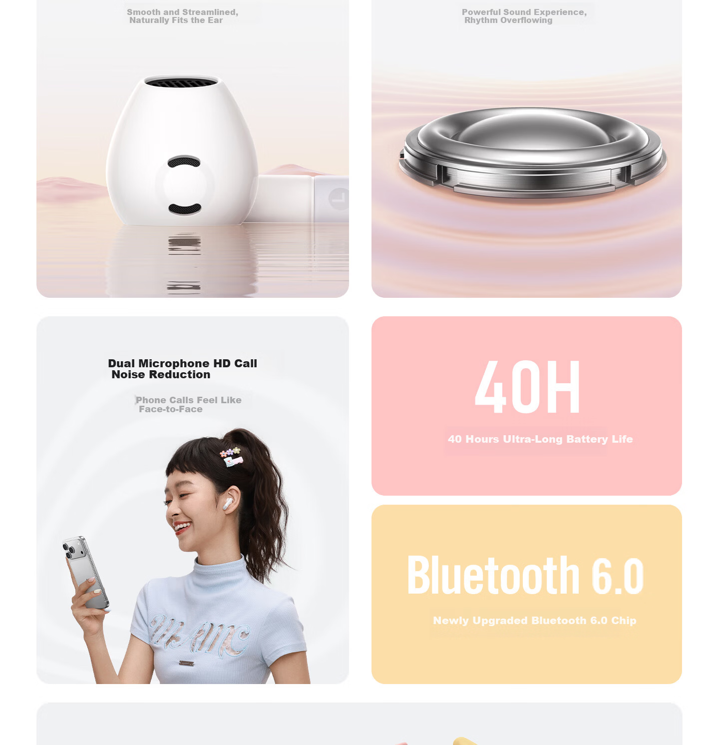 Baseus TWS1 Semi In-Ear True Wireless Earbuds Comfortable Bluetooth Earphones Low Latency for Apple Huawei Vivo Honor Phones 4