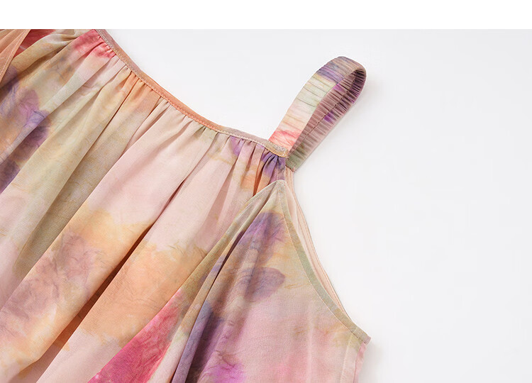 Demana French Romantic Summer Vacation Irregular Hem Chiffon Pleated Slim Fit Slip Dress for Petite Women 13