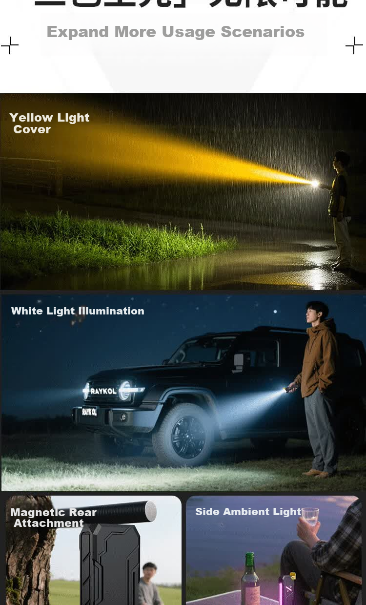 Cavalry DT009 Multifunctional Flashlight High Brightness Rechargeable Compact Portable Outdoor Magnetic Work Light 2