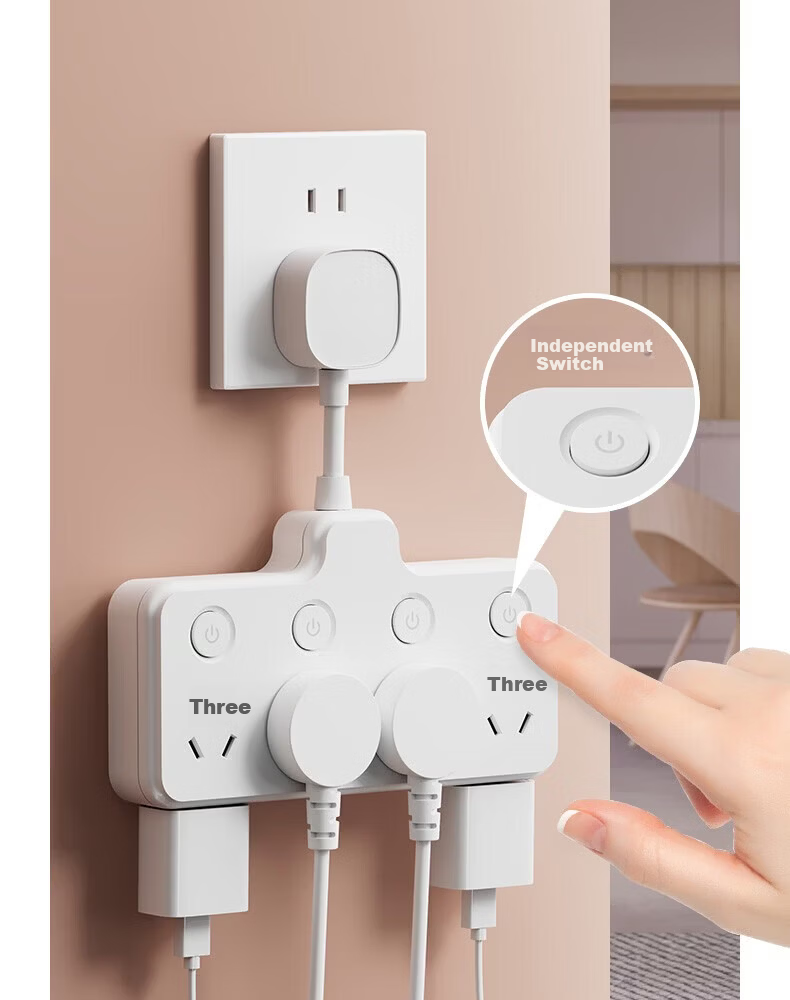 International Electric 86-Type Wireless Socket Converter Home Multi-Port One-to-Many Ultra-Thin Multifunctional Extension Socket Panel Power Strip One-to-Four with One-Key Master Control 11