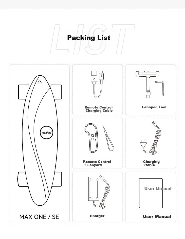 Maxfind Patented Electric Skateboard Four-Wheel Beginner Youth Kids Long-Lasting Model 20