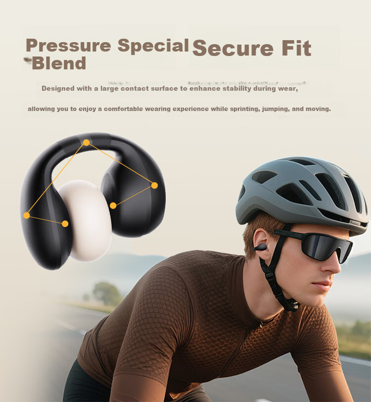 Ziguang Bluetooth Earphones, Clip-On Open-Style Non-In Air Bone Conduction Concept, Hanging-Ear Wireless Sports Running Ai Translation Long Battery Life Headphones Compatible with Huawei Xiaomi And Others 5