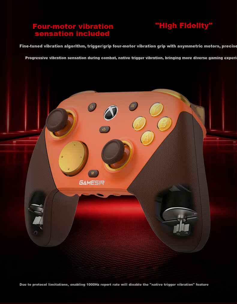 GAMESIR G7 Pro Microsoft Xbox Licensed Elite Wireless Gamepad TMR Joystick Motion Dual Trigger Four Motors with Dock Vibrant Orange Children's Day Valentine's Gift 6