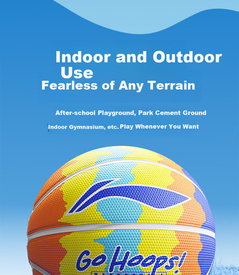 Li-Ning Basketball Kids 5-Size Ball for Ages 6-12, Indoor and Outdoor Professional Training and Competition for Elementary and Kindergarten Children Ages 3-6 23