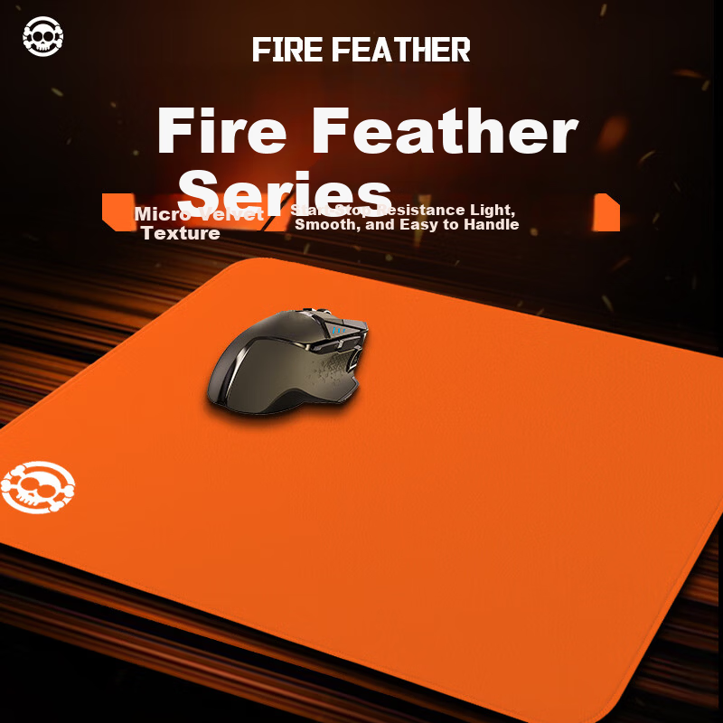 HELLFIRE Gaming Mouse Pad Ultra-Smooth Narrow Edge Large Size Tawa FPS Delta 400x350x4mm Vibrant Orange Light
