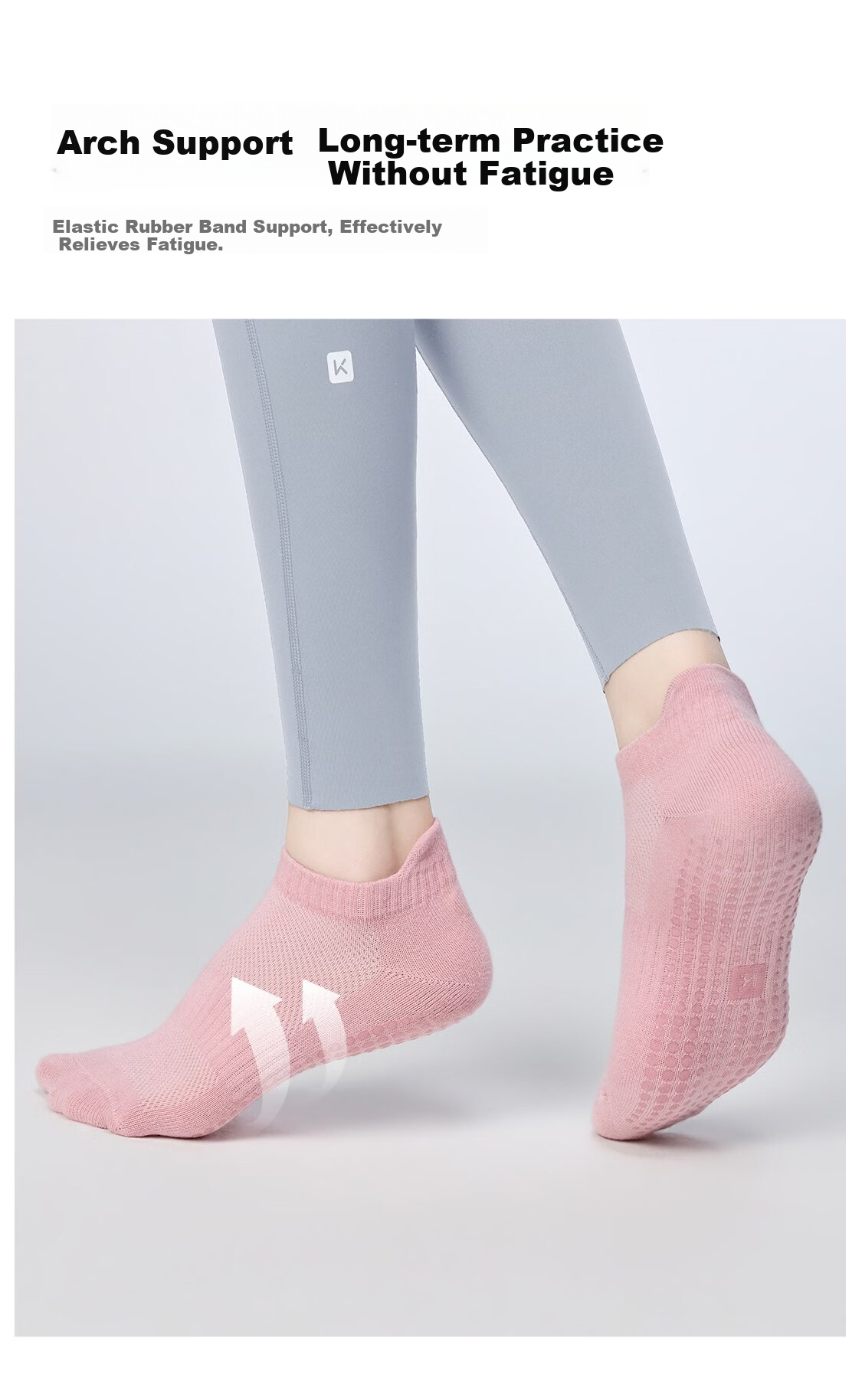 Keep Colorful Non-Slip Low-Cut Yoga Socks One Size Fits 35-39 Polar Night Black 3