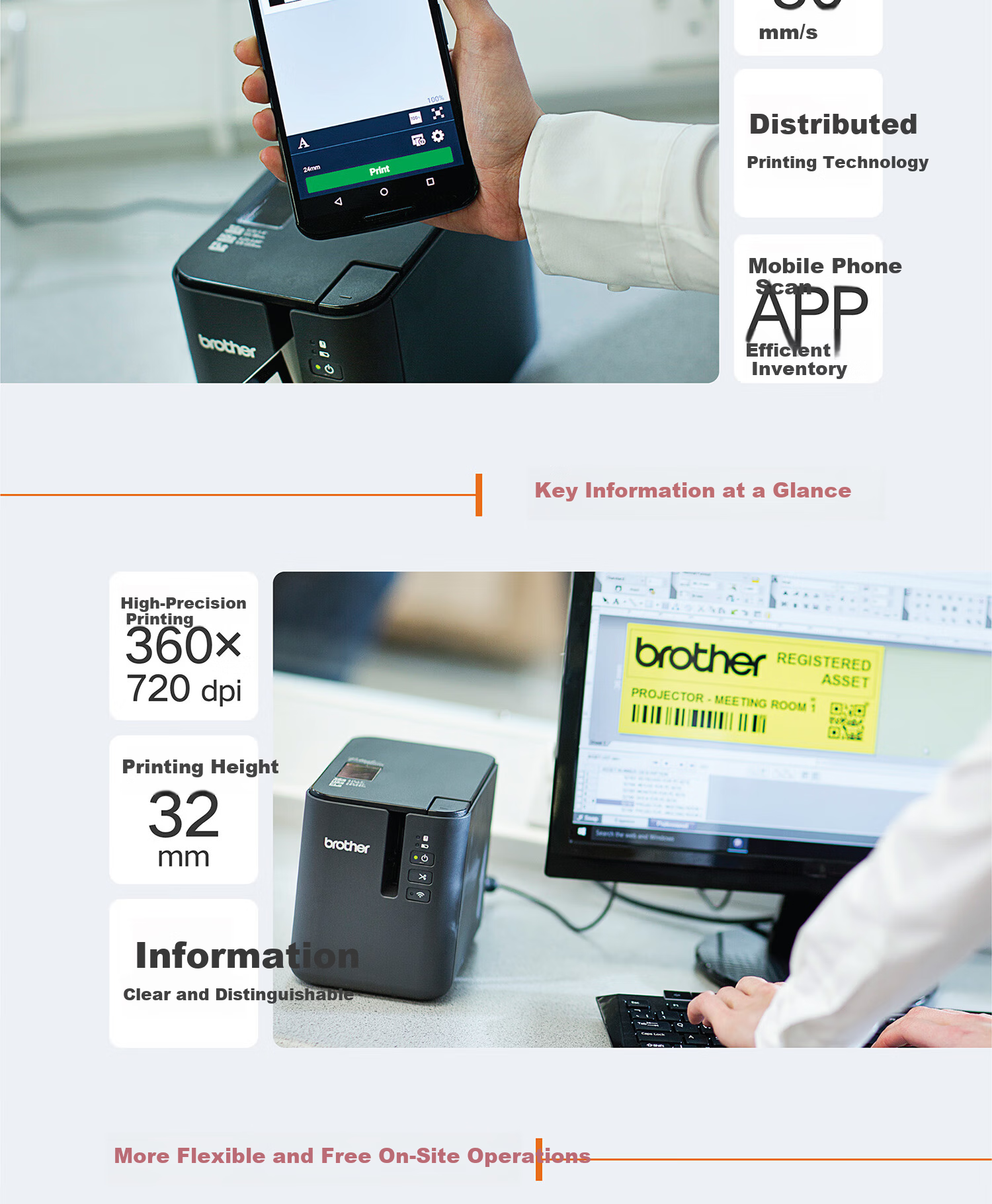Brother PT-P900 Computer Label Printer with Auto Cut/Continuous Half Cut for Company Fixed Asset Inventory 15