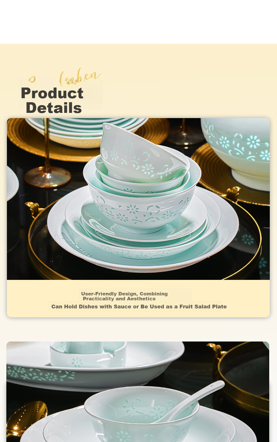 Chen Jing Dezheng Porcelain Celadon Exquisite Bowl and Plate Dinnerware Set Home Use 2026 New Bowl Set Housewarming Gift 16