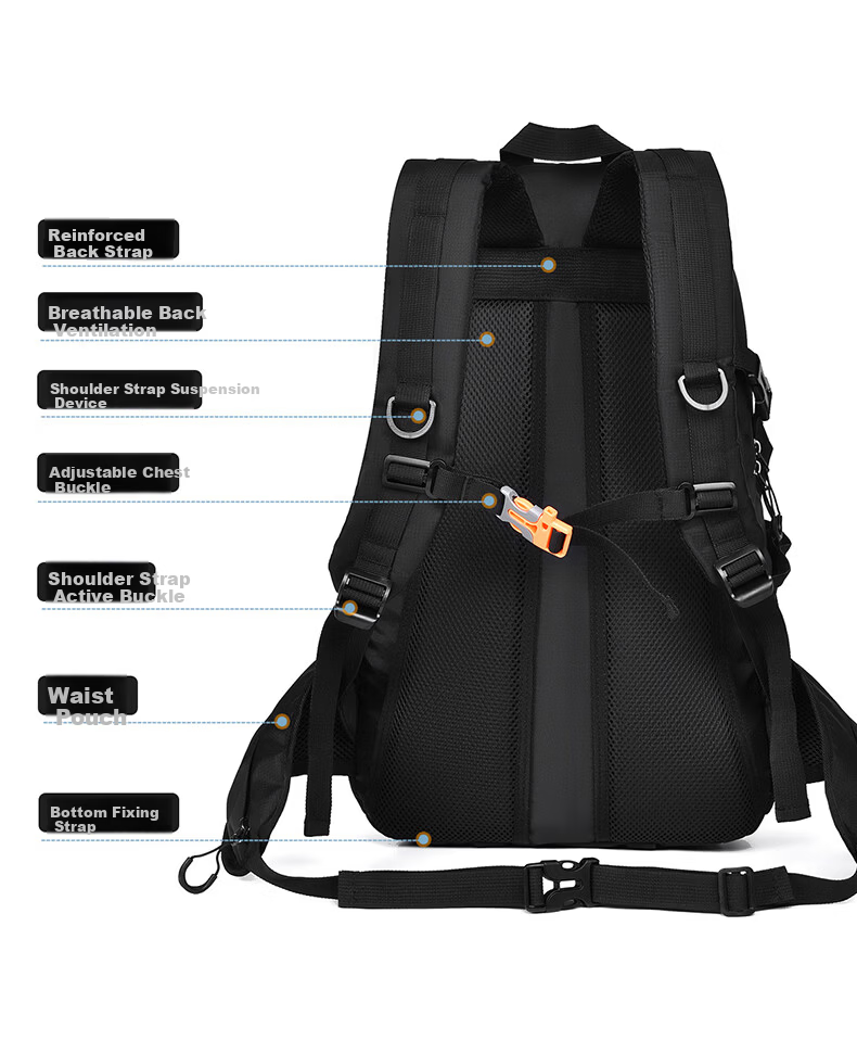 361° Outdoor Water-Repellent Large Capacity Hiking Backpack Unisex School Bag 2026 New Model 15