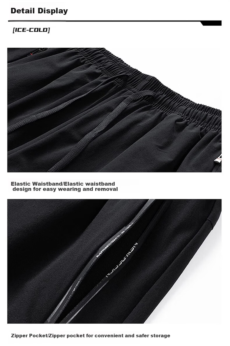 JEEP SPIRIT Men's Summer Ice Silk Cool Loose Fit Five-Point Shorts Lightweight Casual Sports Pants Black 5XL 9