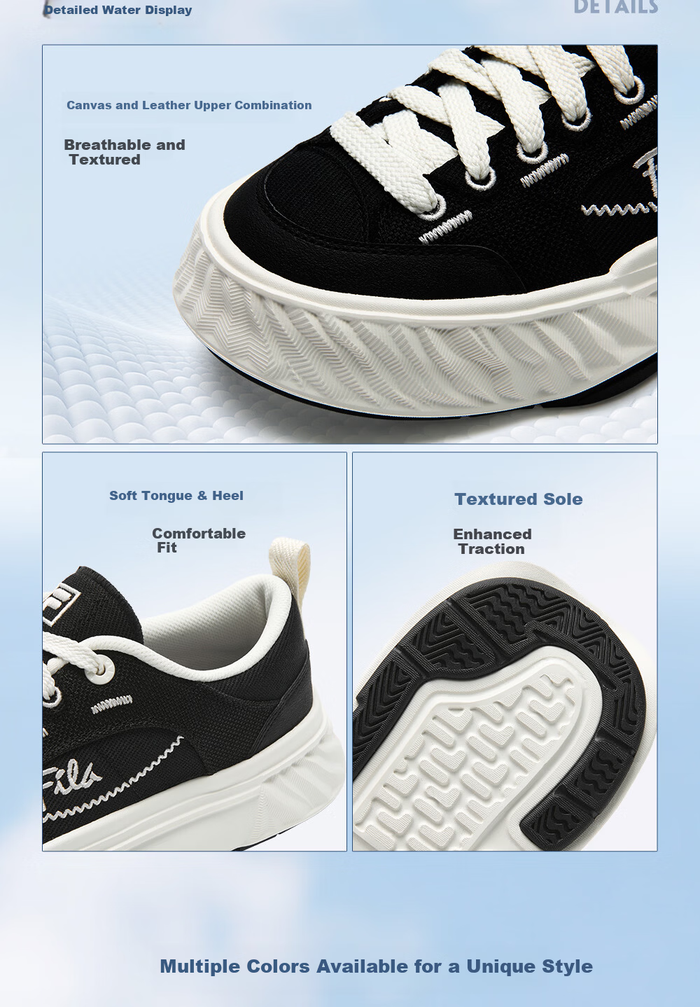 FILA Official Women's Shoes FOSSO 1+ Canvas Shoes 2026 Summer Rock Walking Shoes 1+ Fashion Casual Shoes 10