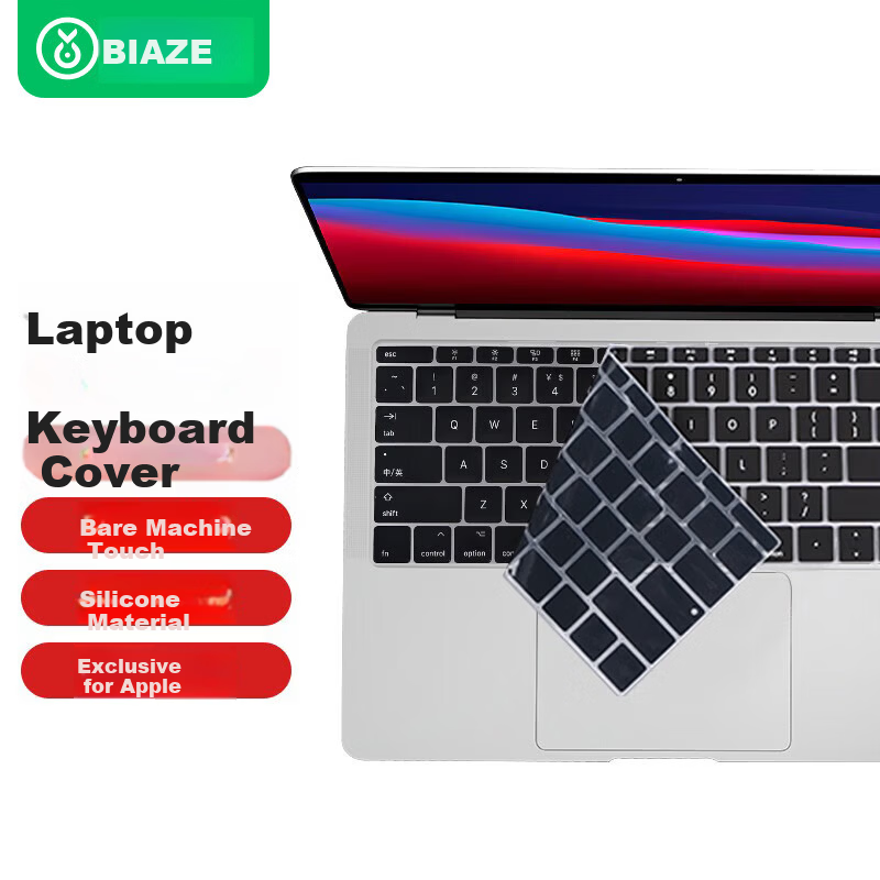 BIAZE Apple MacBook Air 11-inch Laptop Keyboard Cover Black Silicone Invisible Protective Film Waterproof Dustproof (A1370 A1465) B87-Black