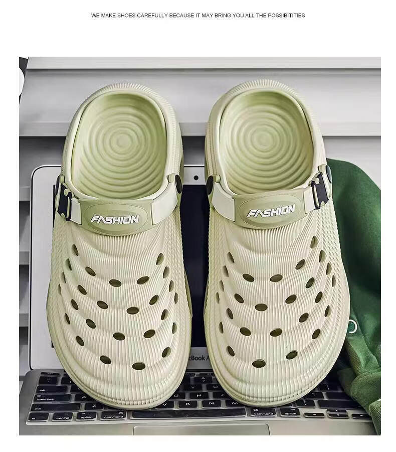 CXOCSI Men's Summer Outdoor EVA Breathable Non-Slip Clogs Green Size 40-41 22