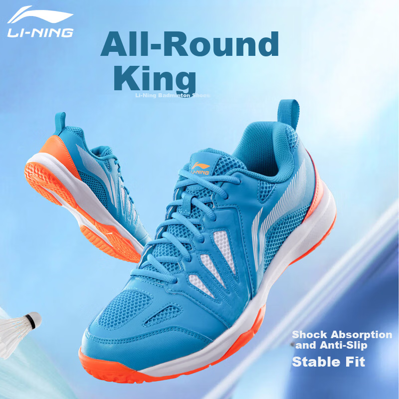 LI-NING Men's Badminton Shoes New Durable Training Shoes All-Round Lightweight Breathable Sports Shoes