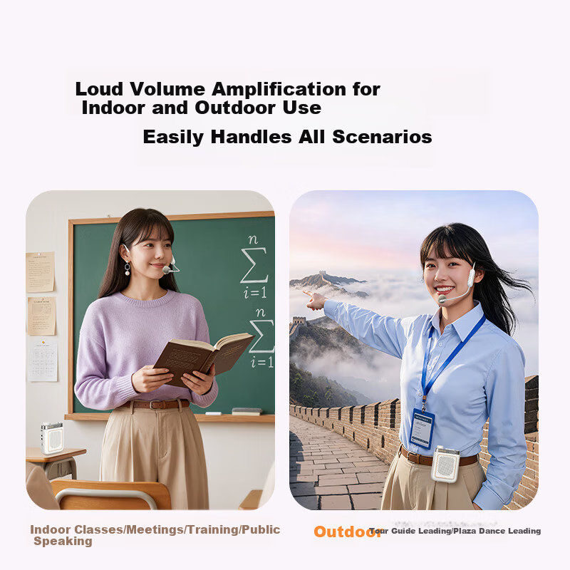 UGREEN V6 Little Bee Amplifier Teacher Wireless Headset Anti-Howling Bluetooth Speaker Portable Long Battery Life 3C Certified for Classroom Outdoor Lectures Recording