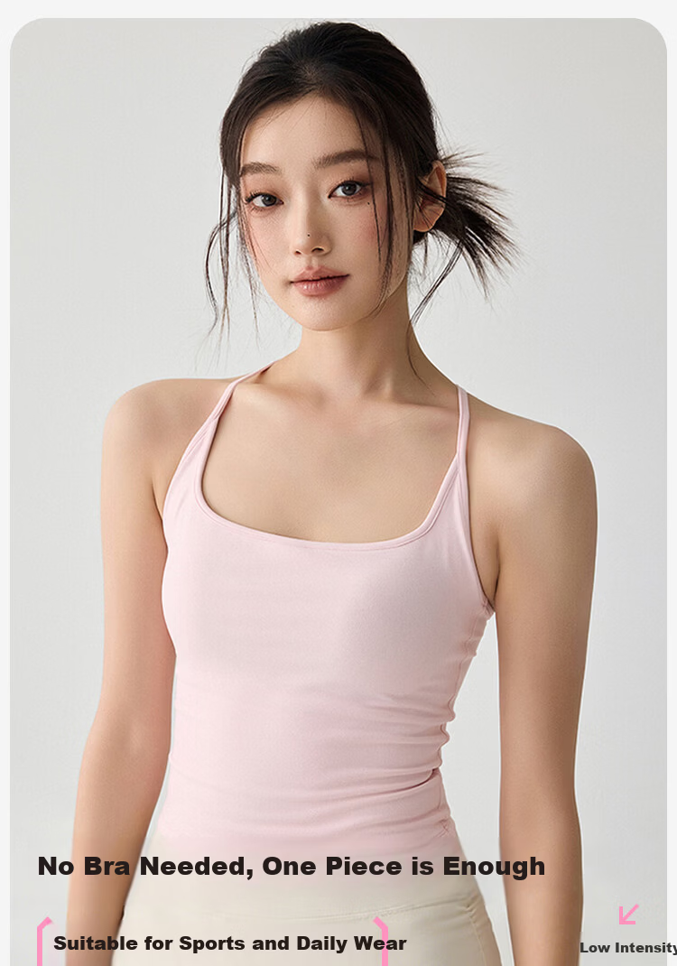 Free Style Women's Sports Bra with Padding Yoga Backless Camisole Pilates Training Running Fitness Bra Spring Summer 1