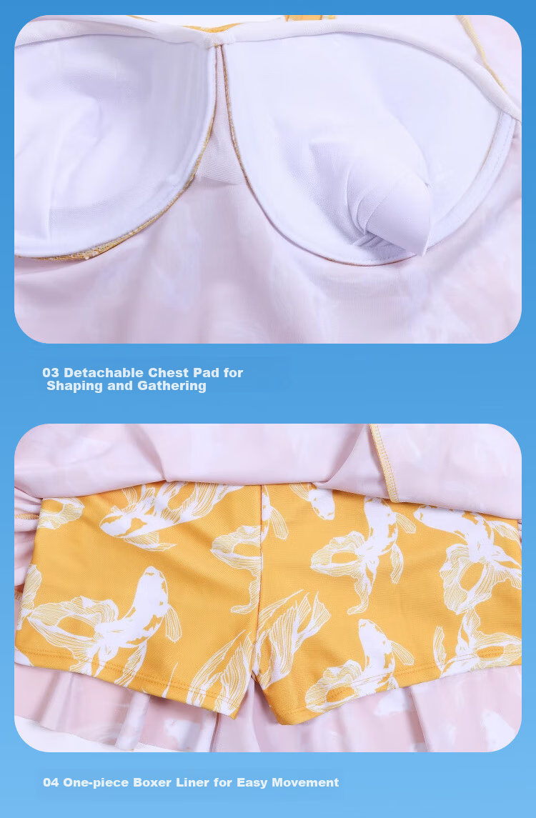 Xtep Women's Swimsuit Slimming Tummy Control Fairy Style Student Conservative Sun Protection Skirt One-Piece Fashion Hot Spring Vacation Swimwear 12