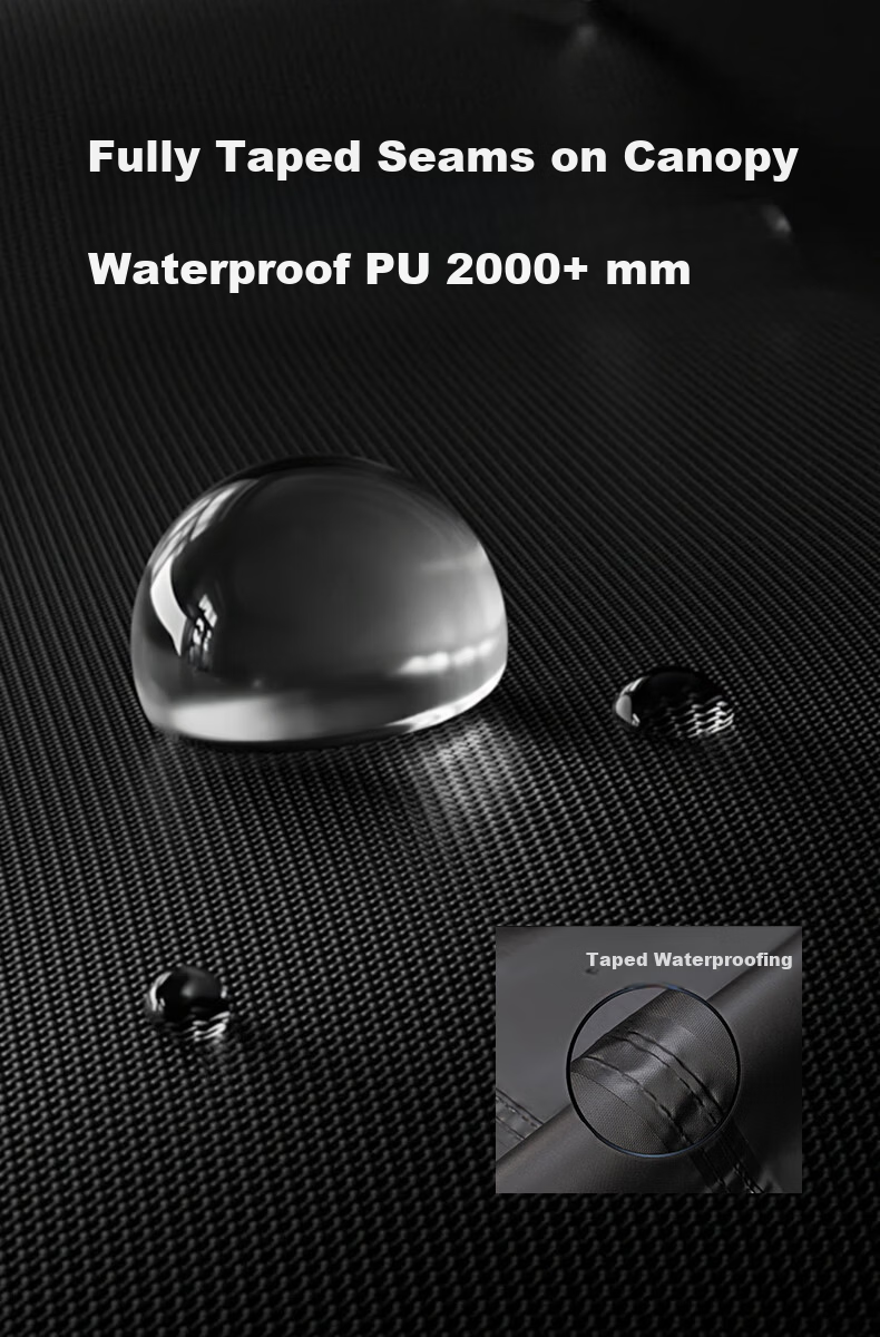 Black Dog Automatic Dome Canopy Titanium Black Coated Quick Setup Outdoor Camping Self-Standing Sunshade Shelter 9