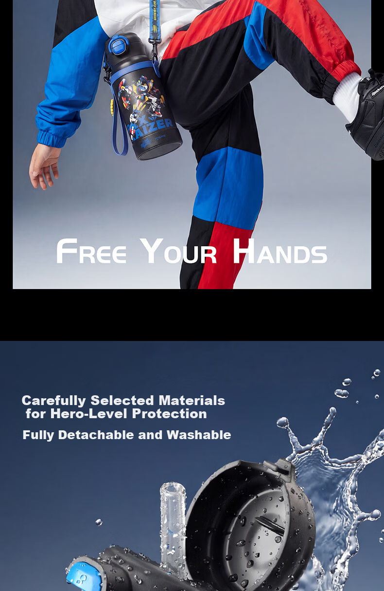 Haers Mini Special Forces Insulated Water Bottle Kids Straw Cup for Boys School Gift 13