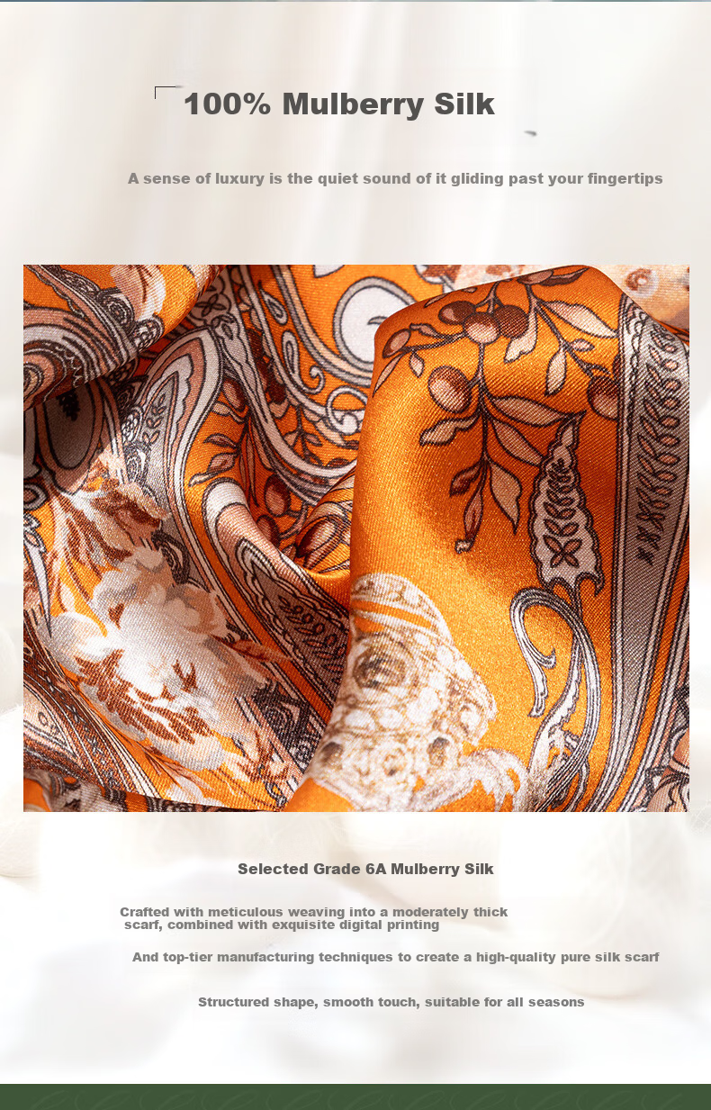 Da Vinci Code Silk Scarf for Women Spring Summer Mulberry Silk Square Scarf Silk Shawl Gift for Mom Mother's Day Birthday 5