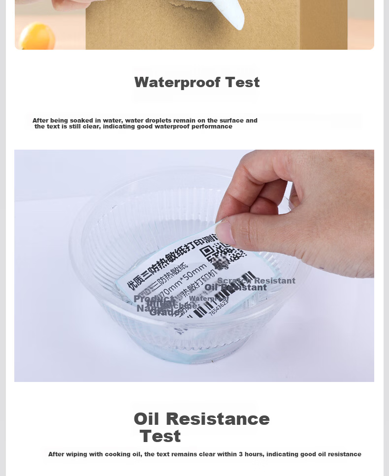 Yichuangda Waterproof, Oil-Proof, And Scratch-Resistant Thermal Label Printing Paper For Milk Tea Shops, Clothing Stores, Electronic Scales, Adhesive Labels for Goods Barcode Labels 30*20*1600*5 Waterproof, Oil-Proof, And Scratch-Resistant Special Offer Small Package 1