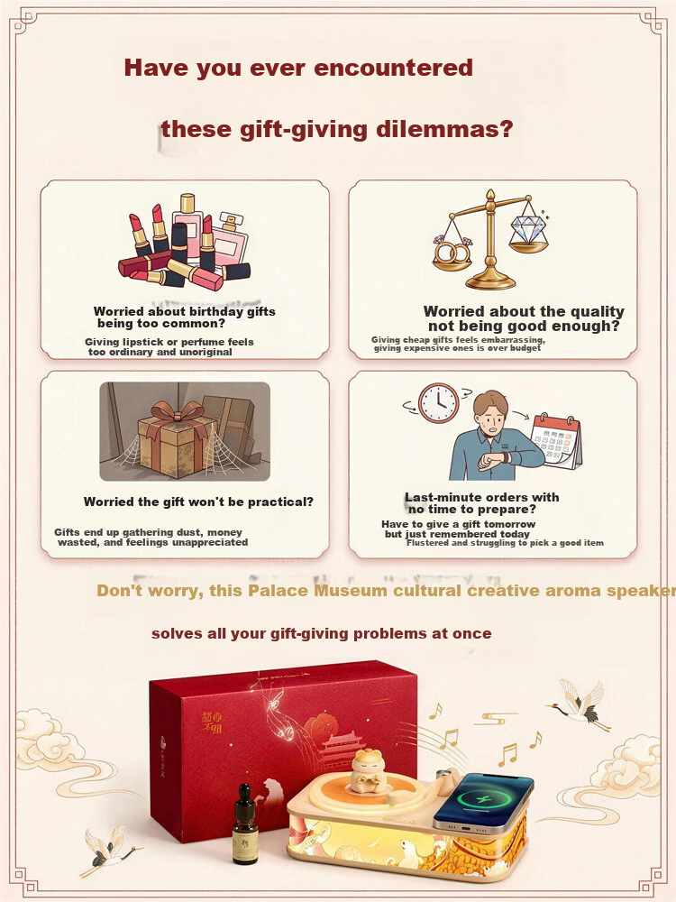 Wanhuo Forbidden City Cultural Creative Graduation Gift for Girls High School Exam Blessing Teacher Souvenir Birthday Gift Practical Thoughtful Niche Premium Aromatherapy Bluetooth Speaker Wireless Ch 2