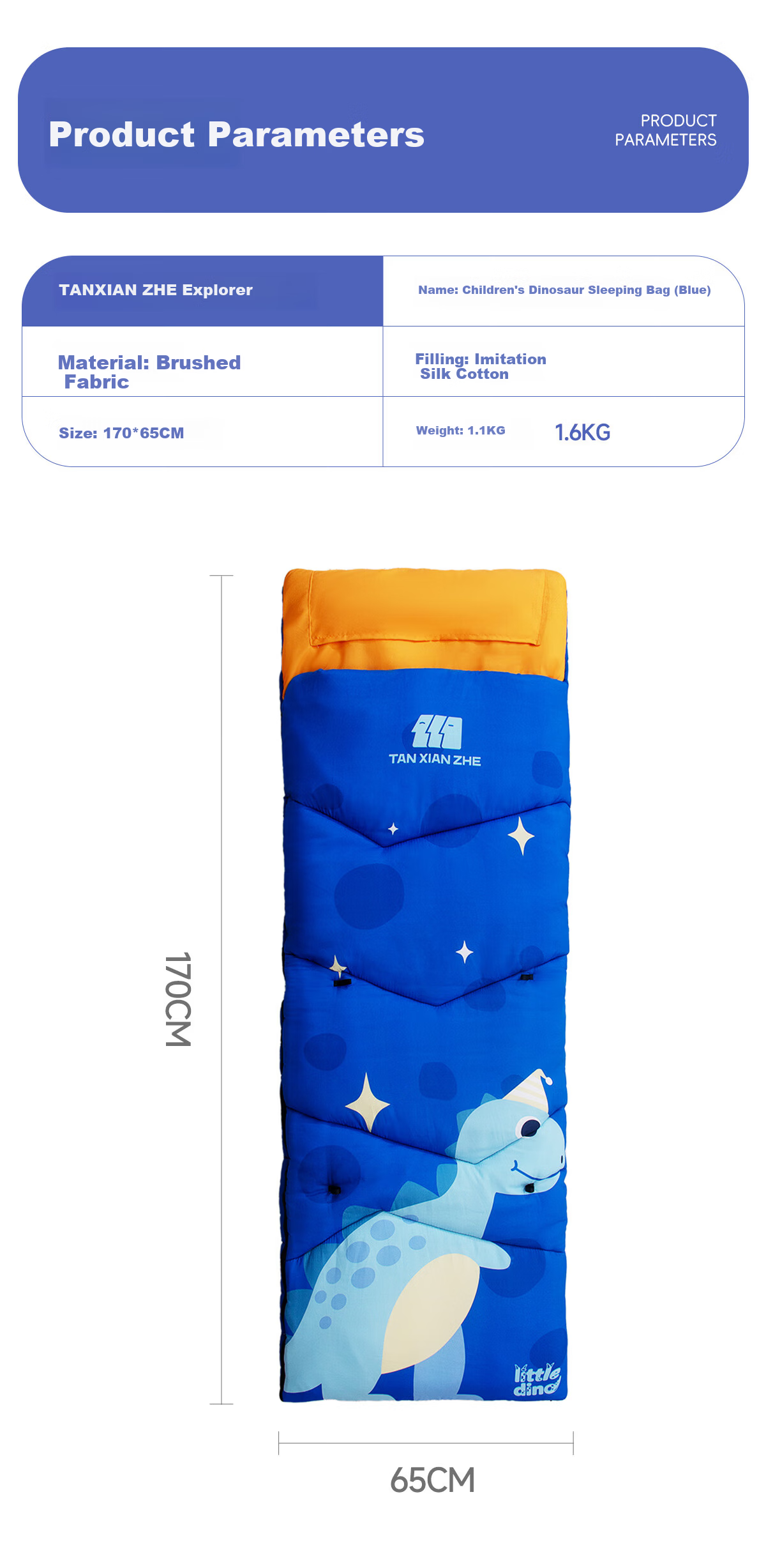TAN XIAN ZHE Kids Sleeping Bag Outdoor Portable Lightweight Warm Cotton Sleeping Bag Four Seasons Universal Single Nap 12
