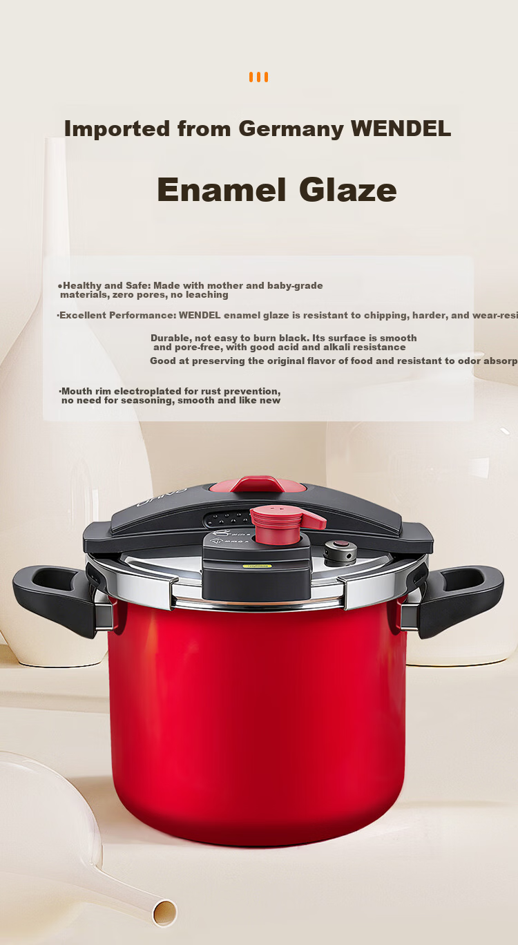 WONDERCHEF [JD Exclusive] Wonder Aroma Japanese Imported Enamel High-Pressure Cooker 140kPa Gas Pressure Cooker 6.5L 8
