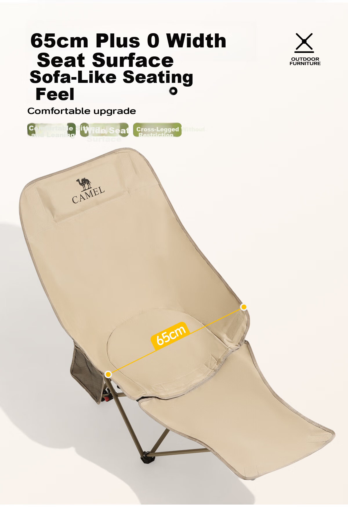 CAMEL Outdoor Folding Chair Moon Chair Adjustable Recliner Portable Lazy Camping Chair Office Nap Chair 3022 8