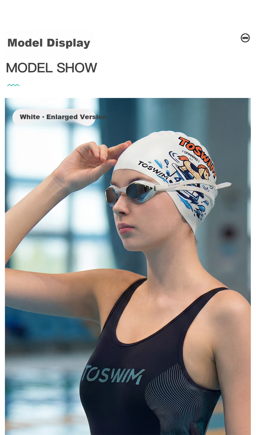 TOSWIM New Year Edition Horse Year Swim Cap Waterproof Professional Racing Swimming Cap for Men, Women, and Kids 8