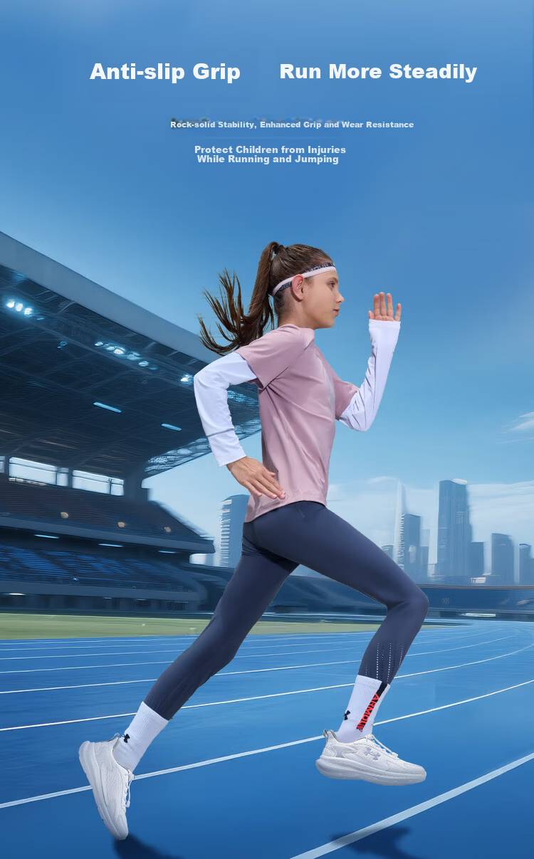 Under Armour Kids Speed Running Shoes Velcro Casual Running Shoes Boys Girls Autumn New Breathable Sneakers 4