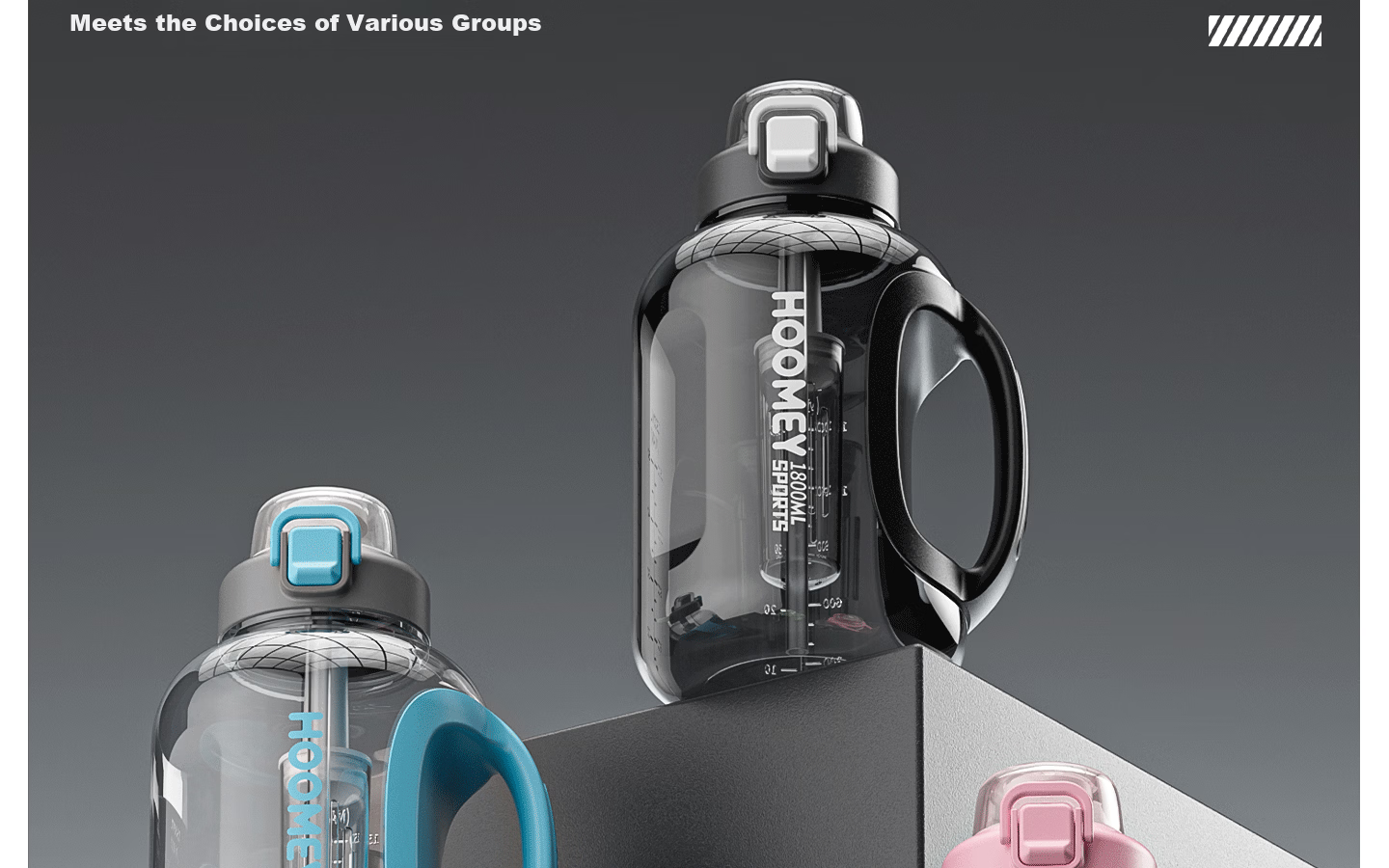 HOOMEY Large Capacity Water Bottle Outdoor Sports Portable Durable High-Temperature Resistant Water Cup 42
