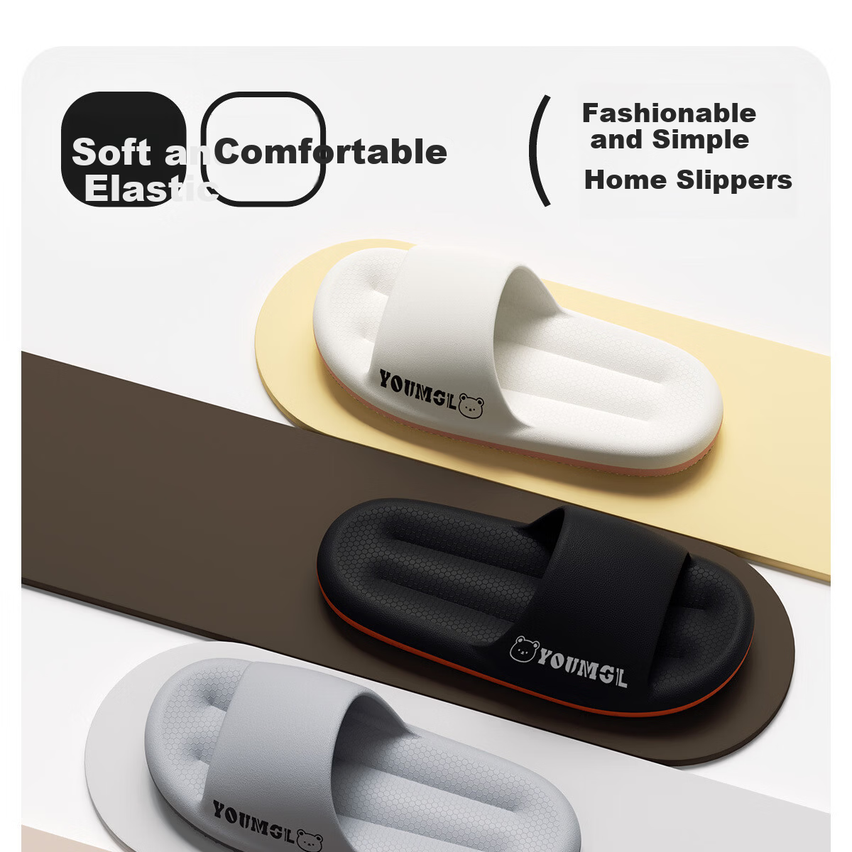 Bigga Plus Men's Summer Bathroom Home Shower Slippers Wear-Resistant Soft Sole Cool Slippers Outdoor Brown 40-41 1