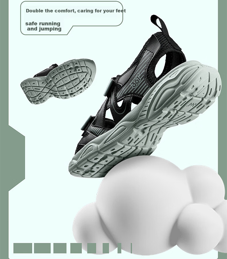 361° Kids Summer Sandals 26 Boys Girls Breathable Soft Cushioning Sports Sandals Black Size 38 5