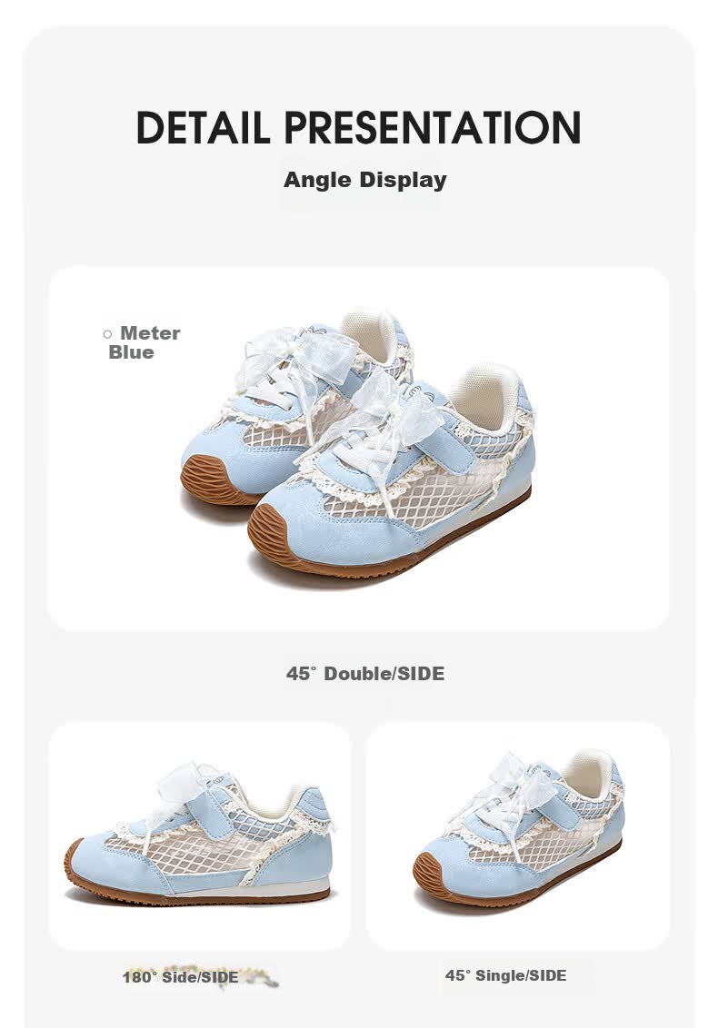 Fulomi Girls' Sports Shoes Summer New Mesh Breathable Casual Shoes Soft Sole Lightweight German Training Shoes Light Blue Size 27 10
